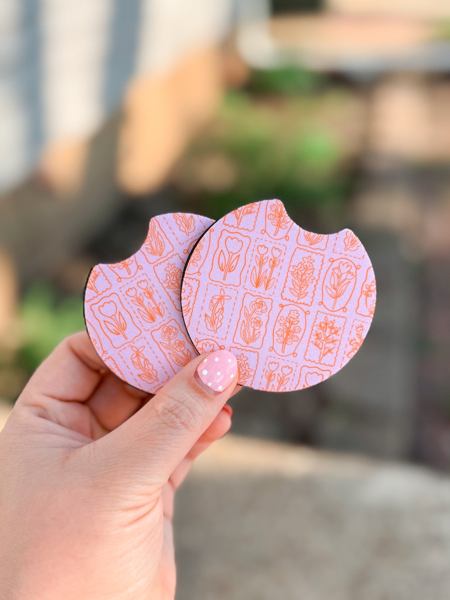 Floral Frames Car Coasters