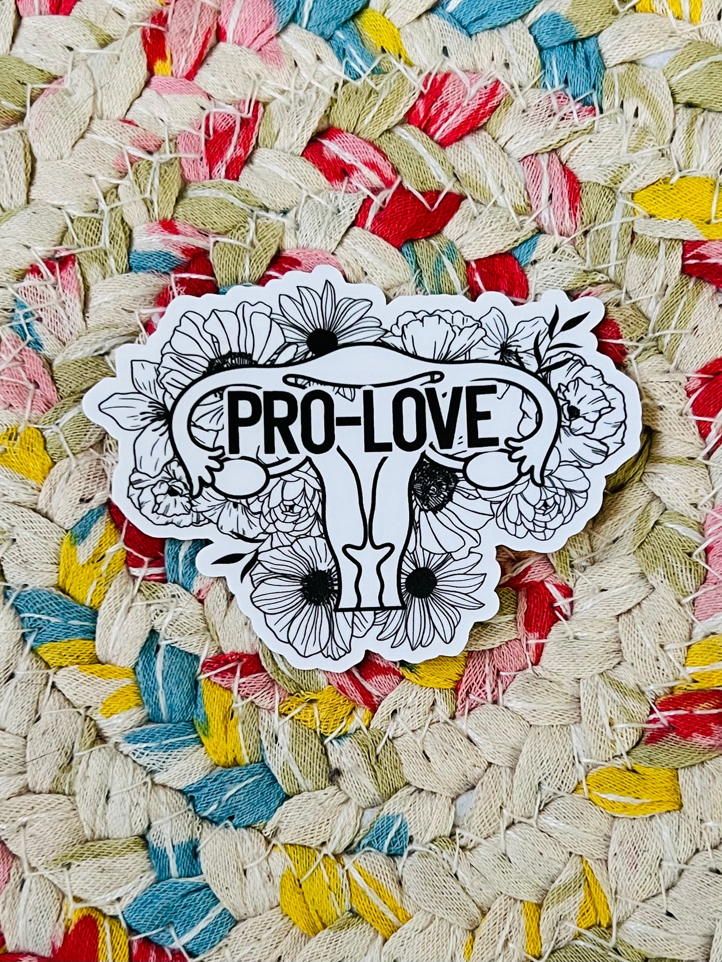 Pro-Love Floral Uterus Vinyl Decal