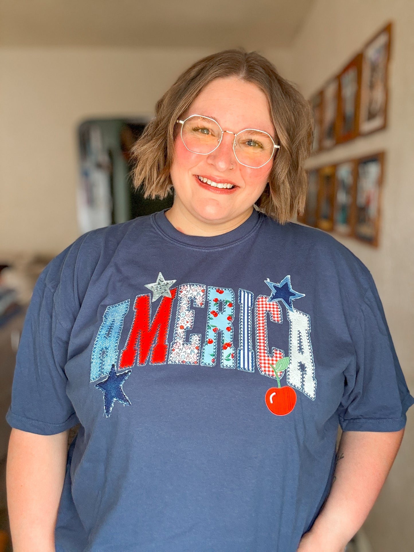 America Faux Patchwork T-Shirt