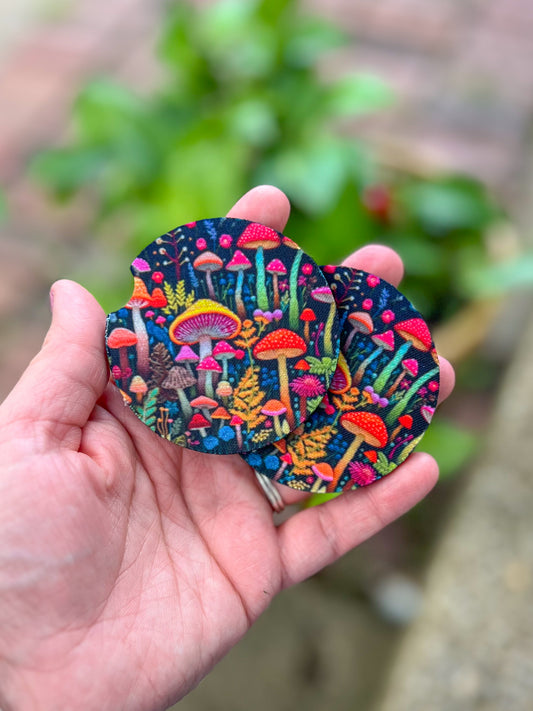 Dark Mushrooms Car Coasters