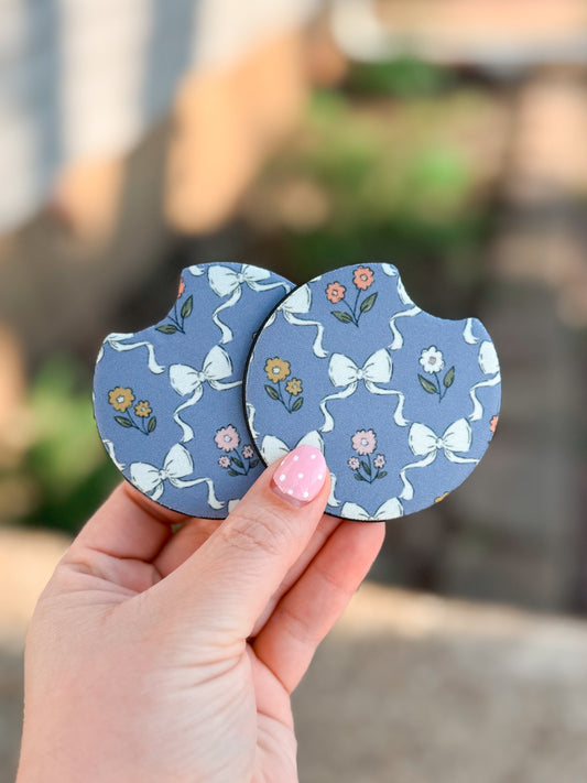 Floral Bows Car Coasters