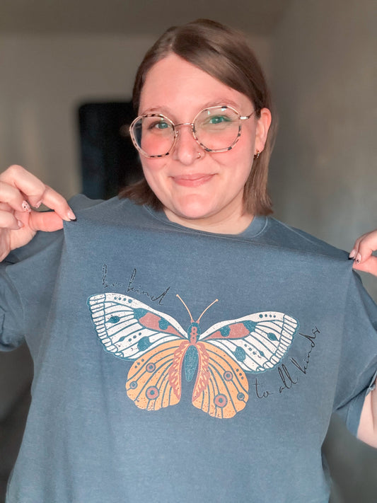 RTS Be Kind To All Kinds Butterfly Graphic Tee