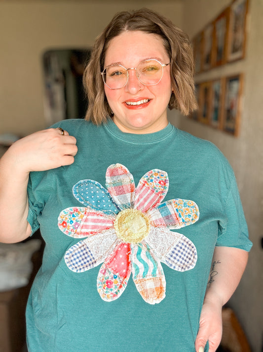 Faux Patchwork Daisy T-Shirt