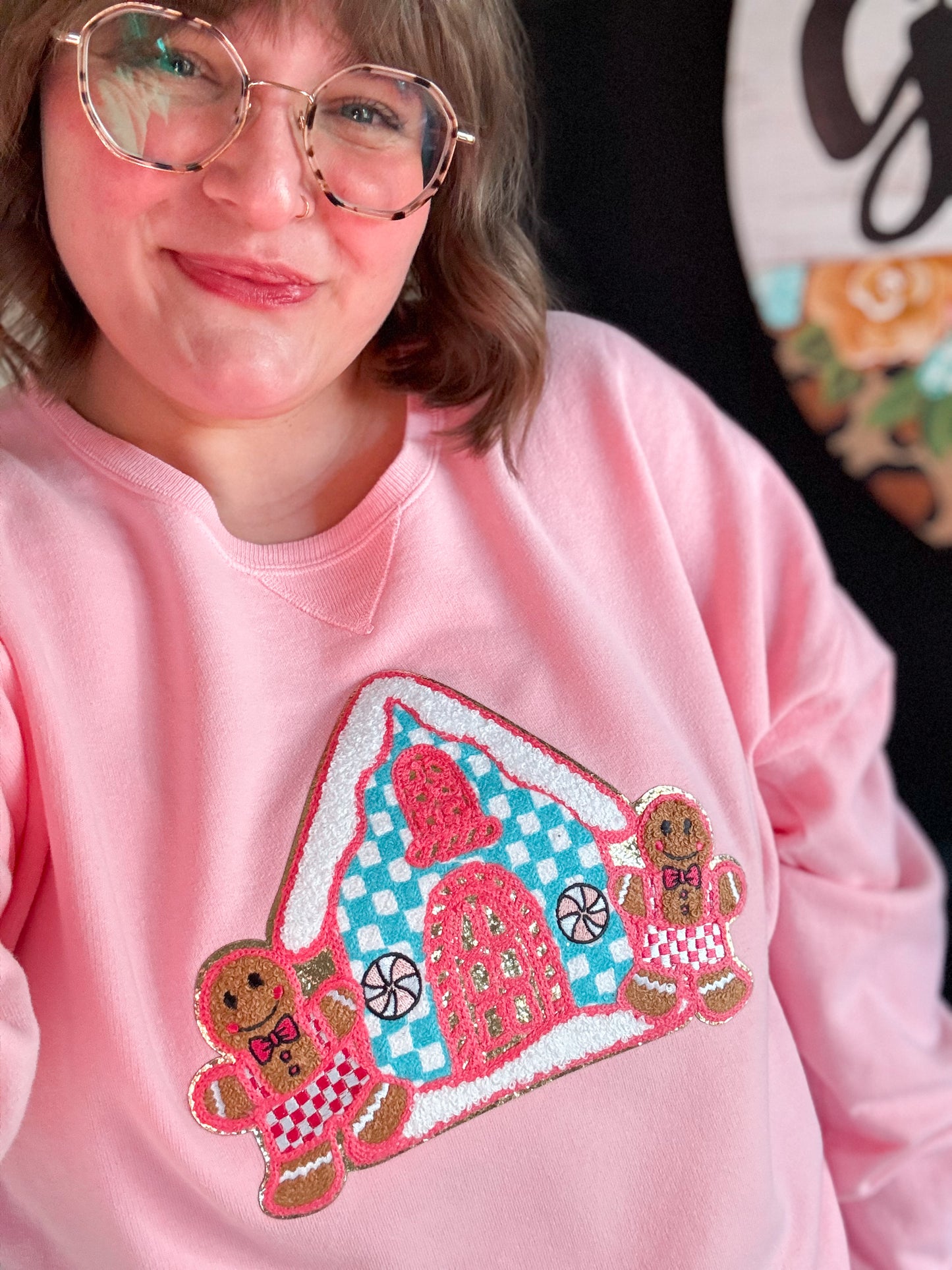 RTS Gingerbread House Patch Sweatshirt