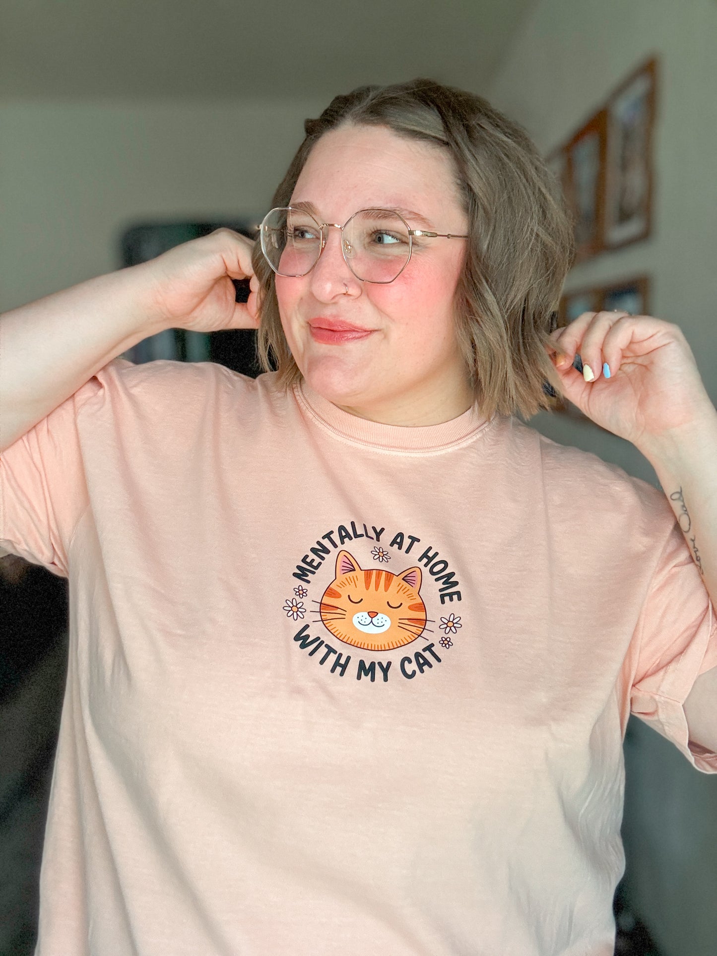 Mentally At Home With My Cat T-Shirt