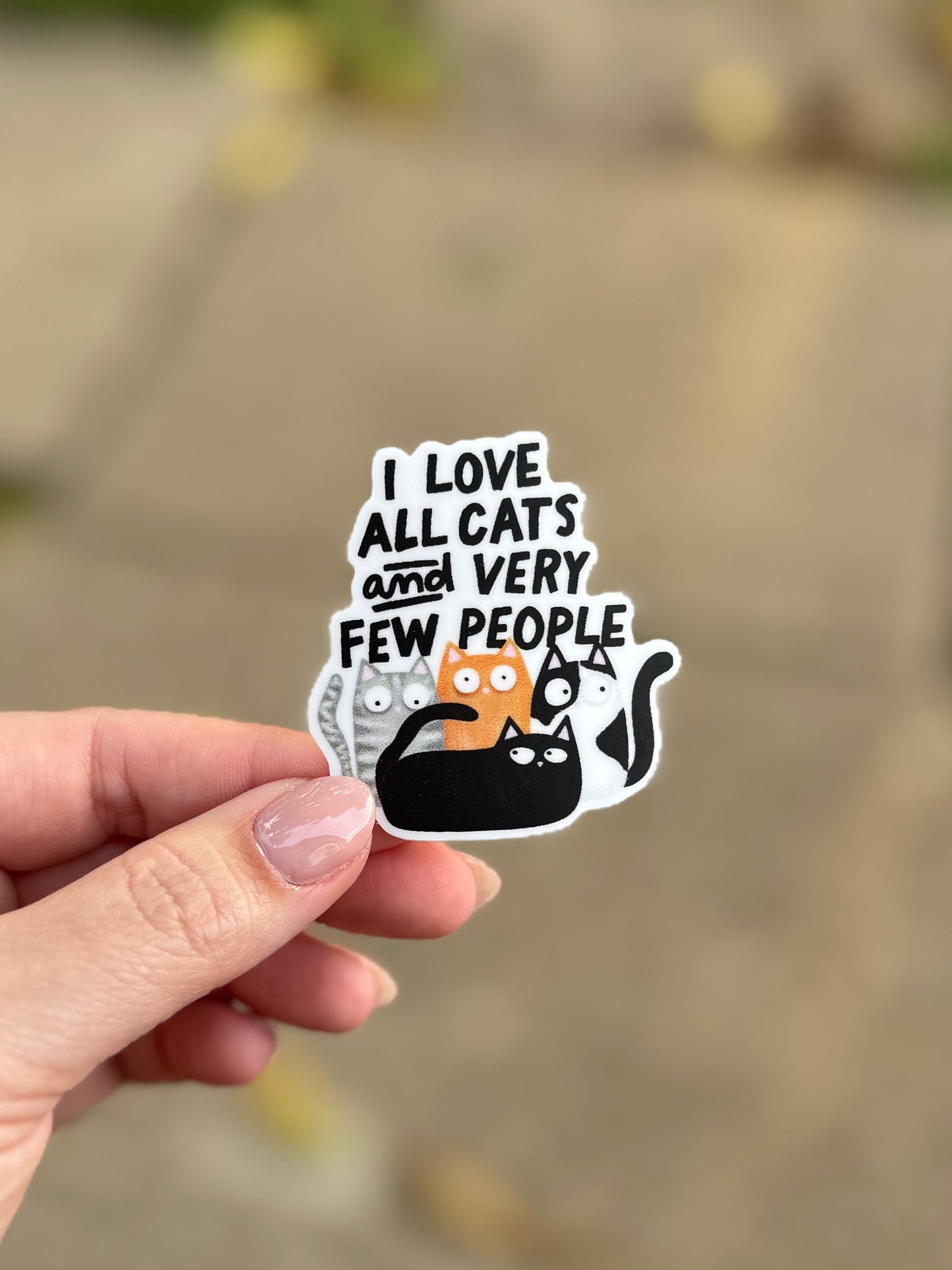 RTS I Love All Cats And Very Few People Sticker