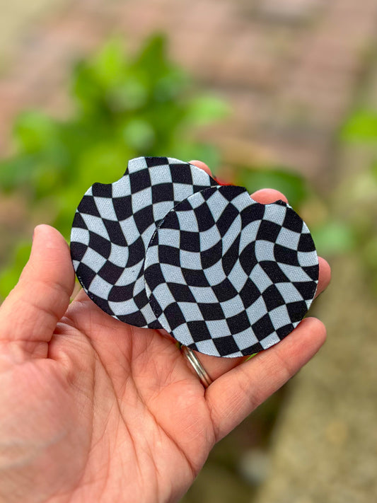 Black Checkered Car Coasters