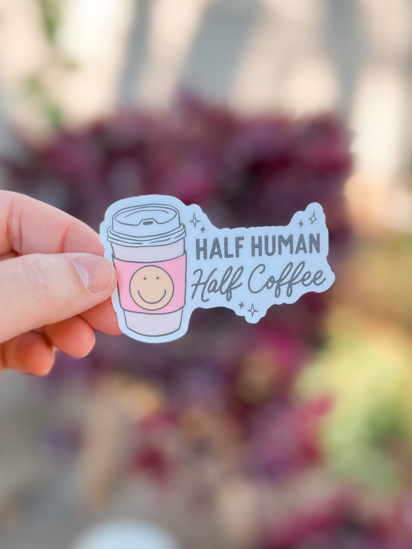 Half Human Half Coffee Vinyl Sticker | Decal