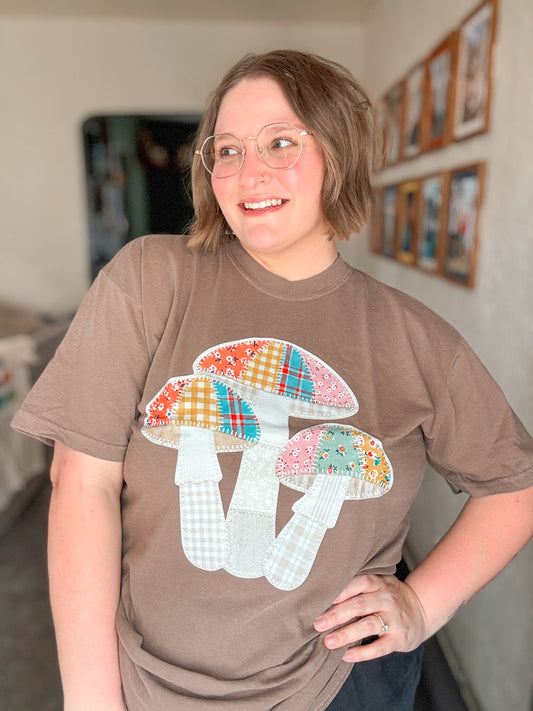 RTS Faux Patchwork Mushroom T-Shirt