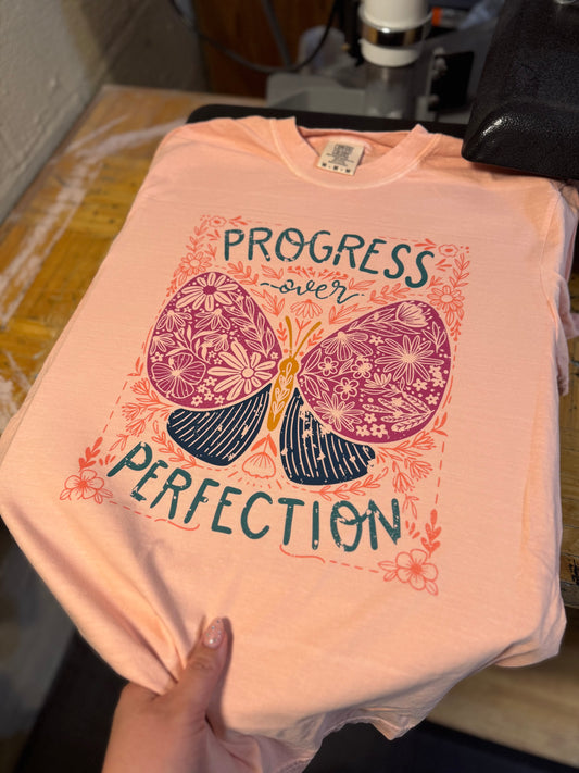 RTS Progress Over Perfection Butterfly Graphic Tee