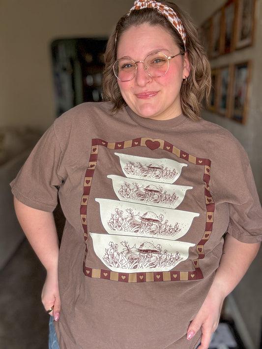 Forest Fancies Mushroom Vintage Bowls Tshirt