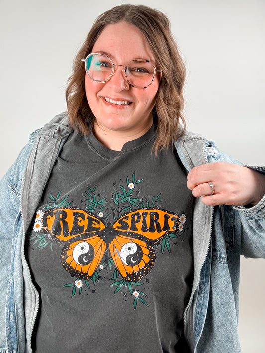 Free Spirit Butterfly Graphic Tee