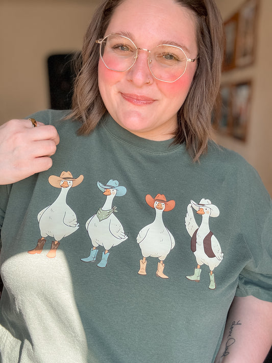 Western Cowboy Geese T-Shirt