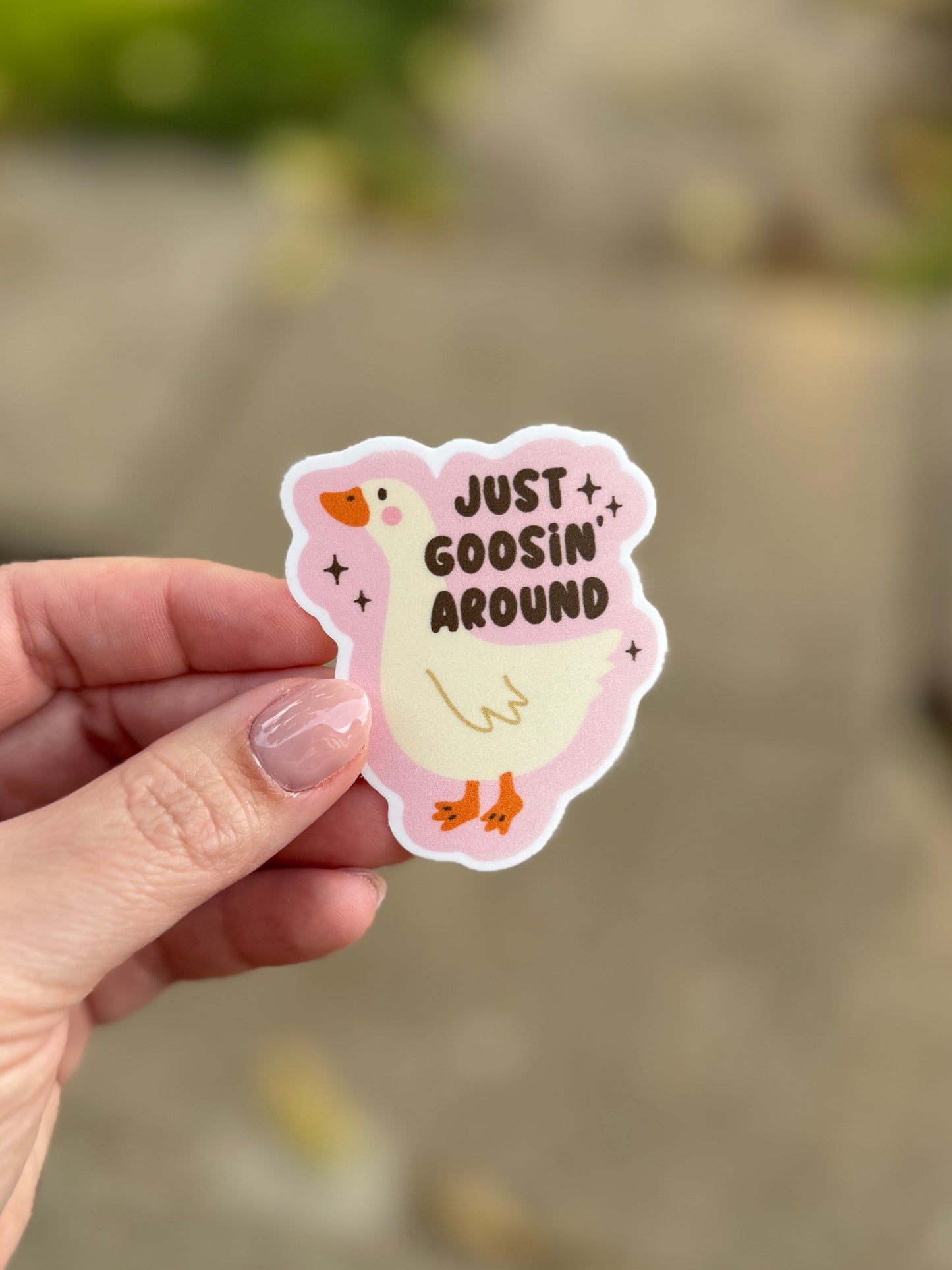 RTS PINK Just Goosin’ Around Goose Sticker