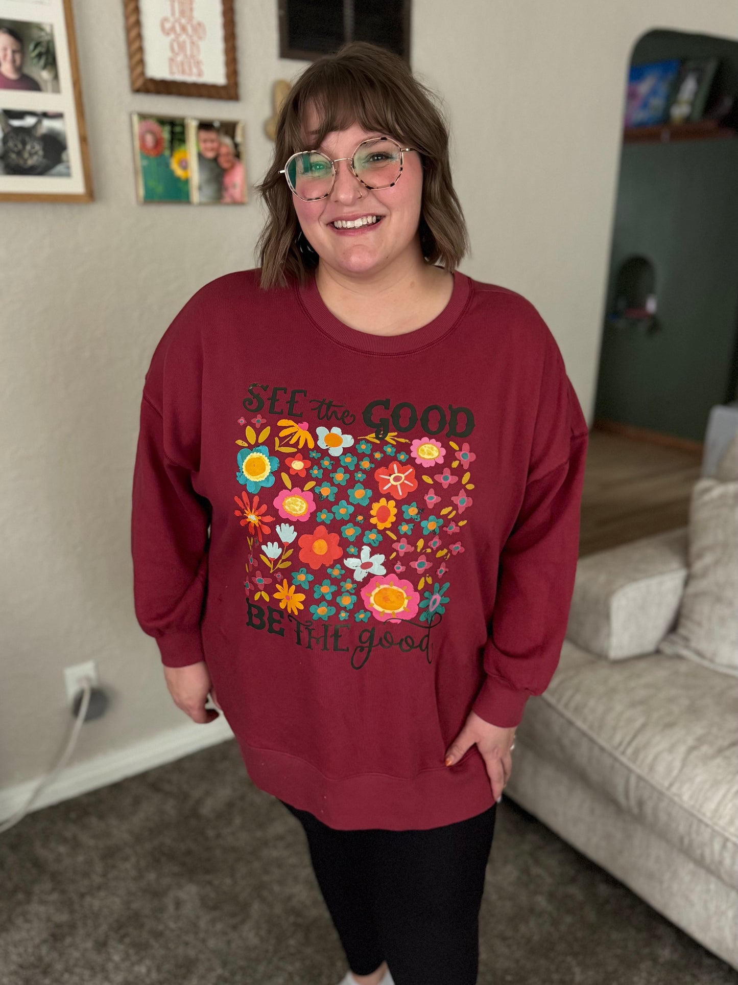 RTS See The Good Be The Good Floral Sweatshirt