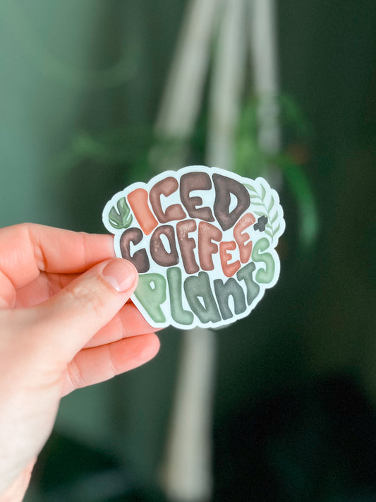 Iced Coffee + Plants Vinyl Sticker | Decal