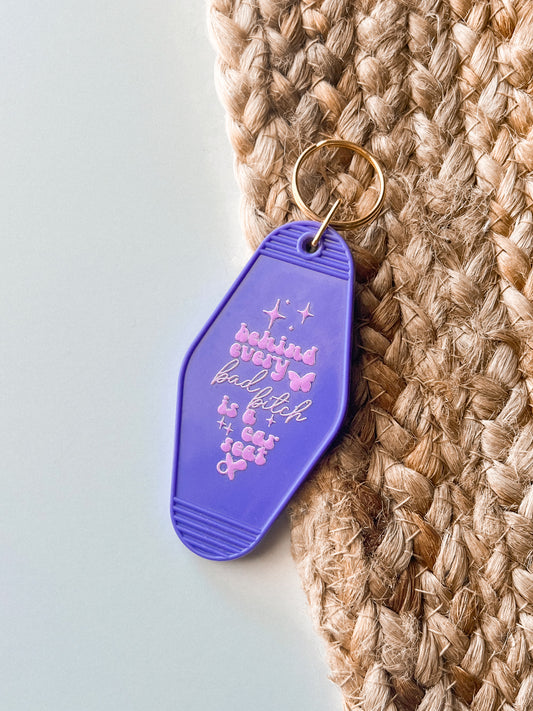 Behind Every Bad Bitch Is A Car Seat | Mama | Motel Keychain
