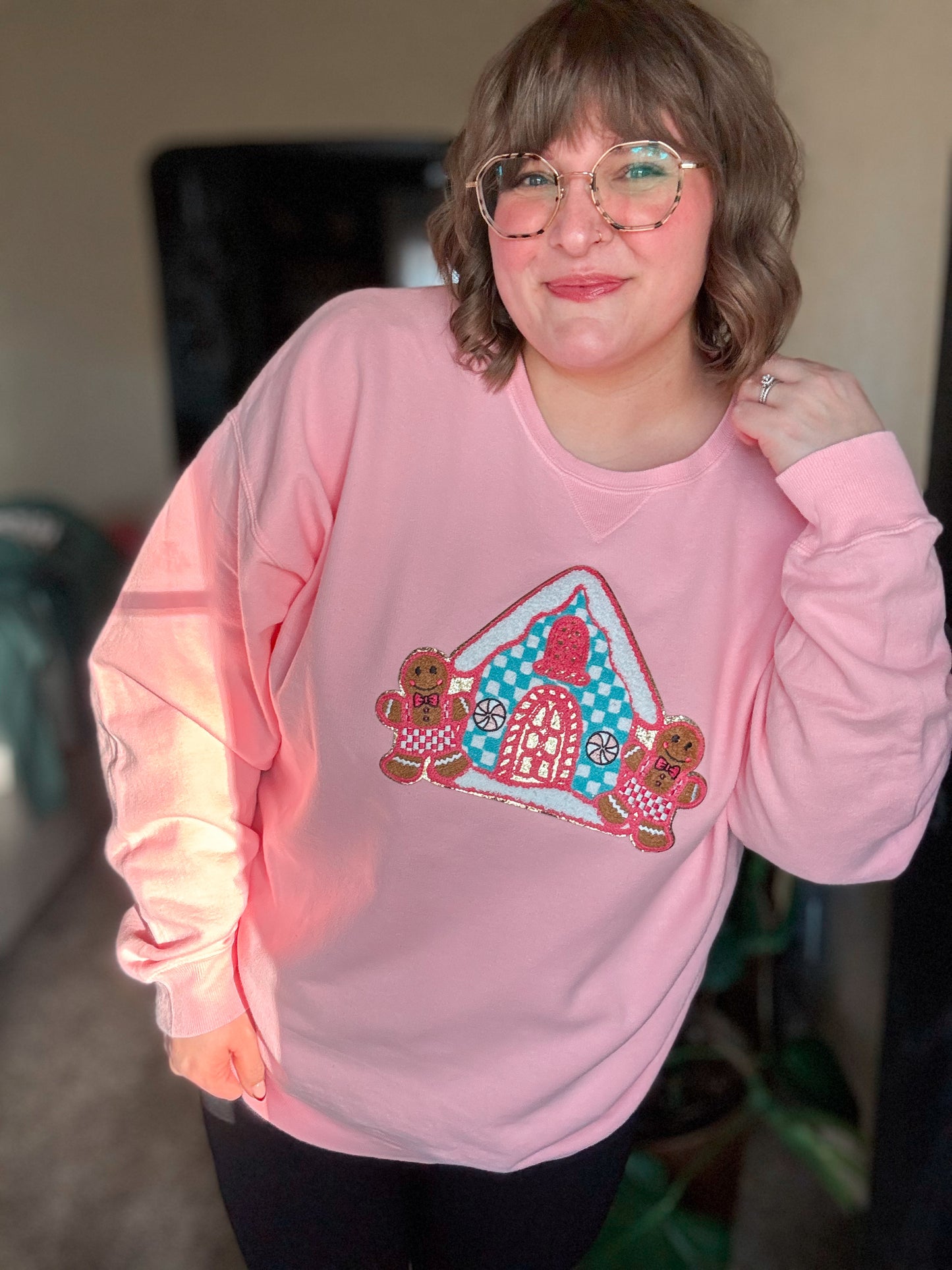 RTS Gingerbread House Patch Sweatshirt