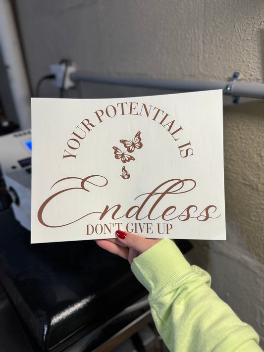 MYSTERY SHIRT COLOR - Your Potential Is Endless Don't Give Up
