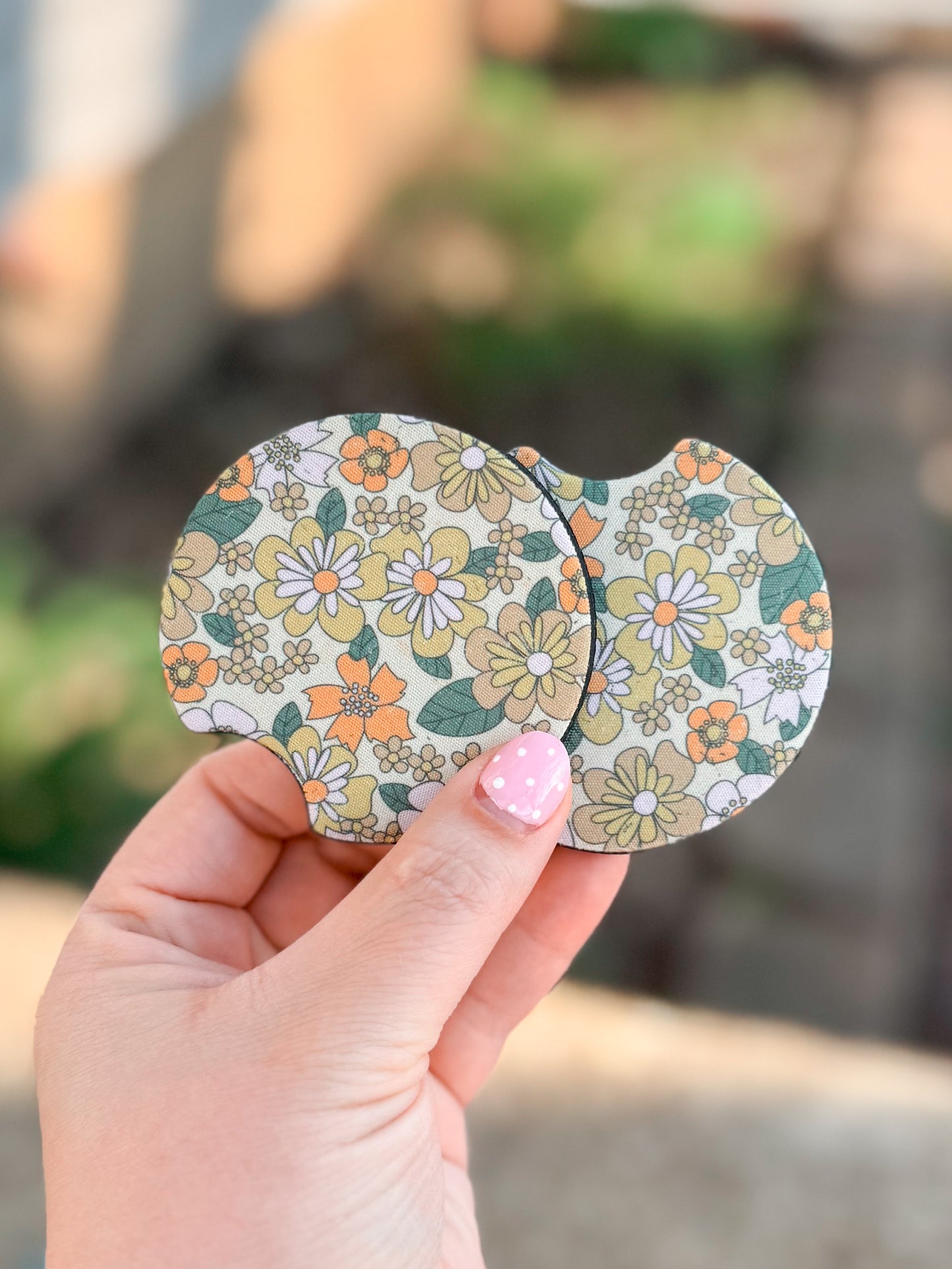 70s Floral Car Coasters