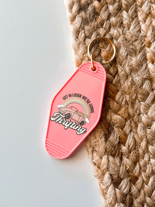 Get In Loser We’re Going Thrifting Motel Keychain