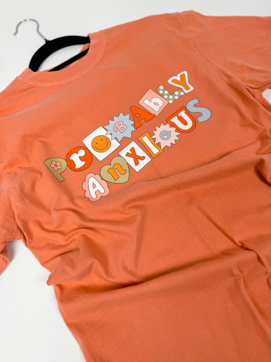 RTS Probably Anxious Terracotta Graphic Tee