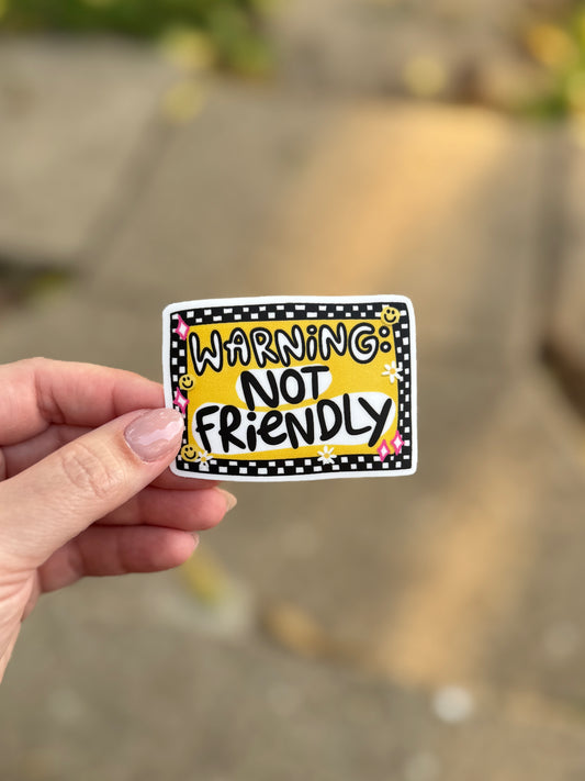 RTS Warning Not Friendly Sticker