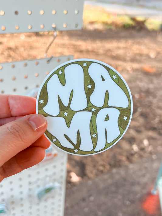 Mama Groovy Circle Vinyl Sticker | Decal