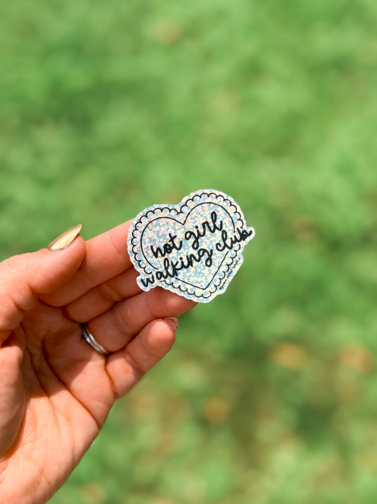 RTS Hot Girl Walking Club Holographic Glitter Sticker