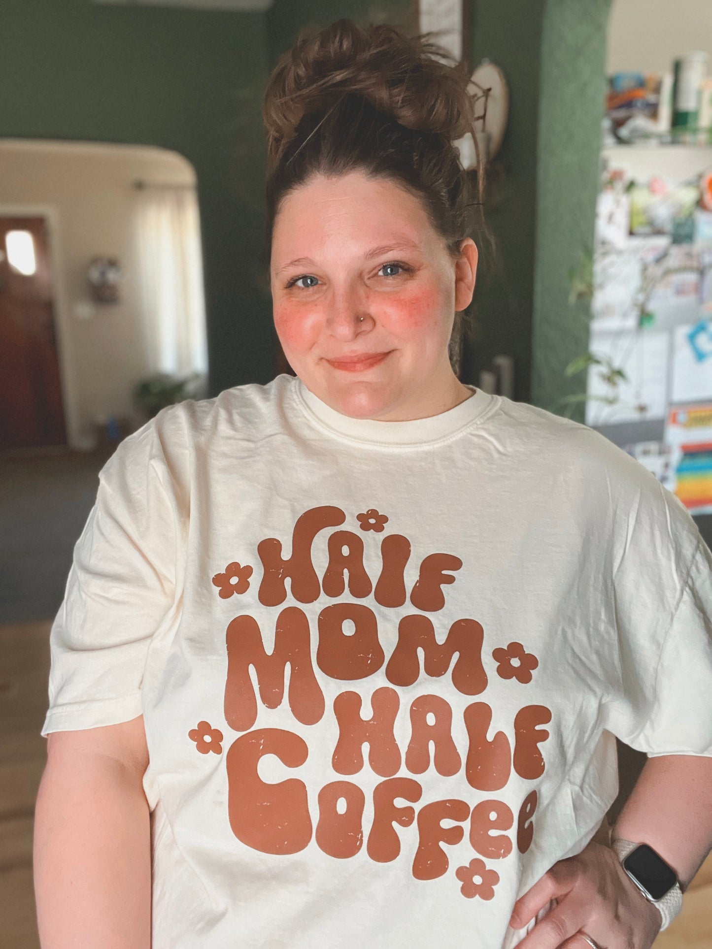 Half Mom Half Coffee Graphic Tee